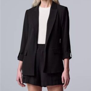 Simply Vera Vera Wang Elegant Black Blazer NWT S